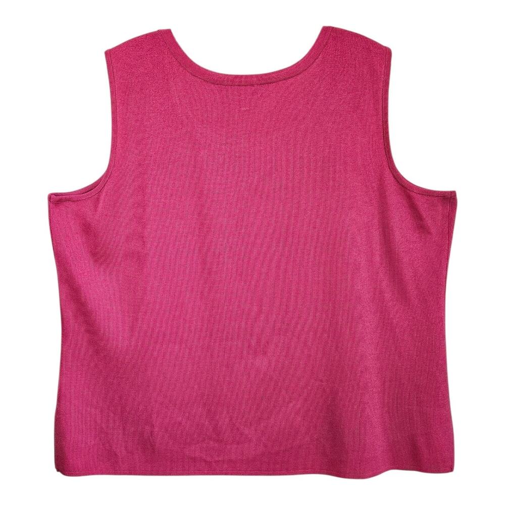 MING WANG Women's Plus 2X Tunic Tank Top Pink Sleeveless Capsule Wardrobe 48" - Picture 6 of 7